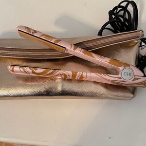 CHI Pink and Gold Hair Straightener with Pouch